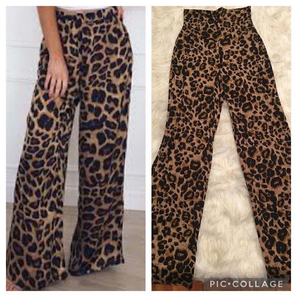 High waist Jaguar Print Flare pants! TALL 31 inseam